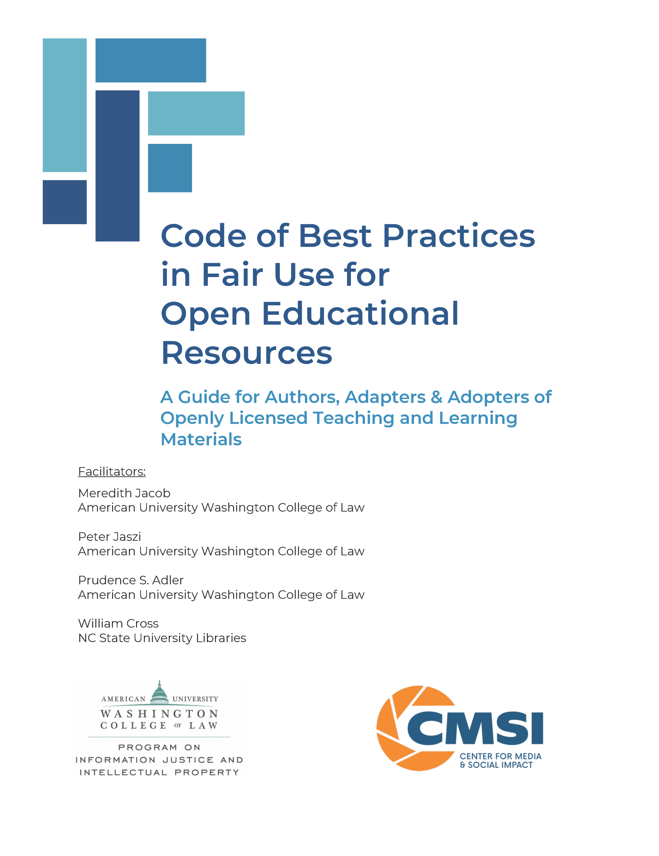 Cover of Best Practice for Fair Use in Open Educational Resources
